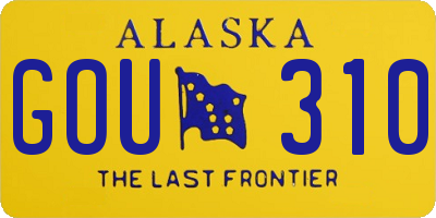 AK license plate GOU310