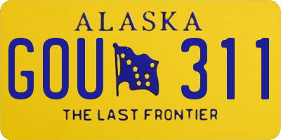 AK license plate GOU311