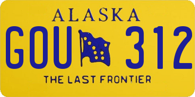 AK license plate GOU312