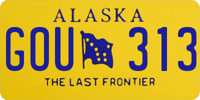 AK license plate GOU313