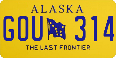 AK license plate GOU314