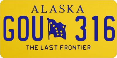AK license plate GOU316