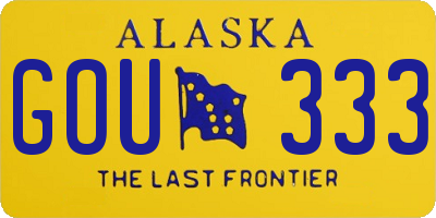 AK license plate GOU333