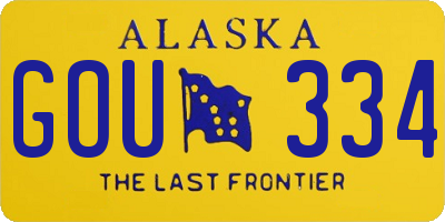 AK license plate GOU334