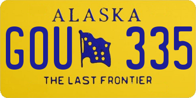 AK license plate GOU335
