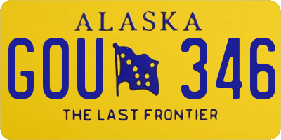 AK license plate GOU346
