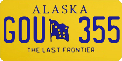 AK license plate GOU355