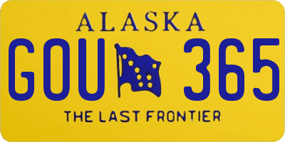 AK license plate GOU365