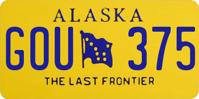 AK license plate GOU375