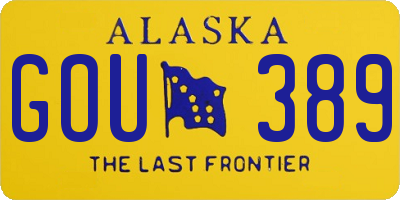 AK license plate GOU389