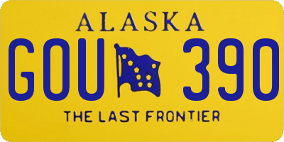 AK license plate GOU390