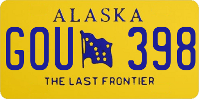 AK license plate GOU398