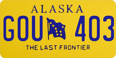 AK license plate GOU403