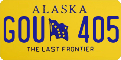 AK license plate GOU405