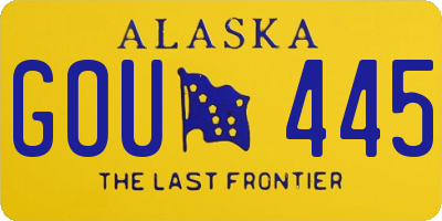 AK license plate GOU445