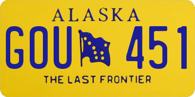 AK license plate GOU451