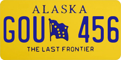 AK license plate GOU456