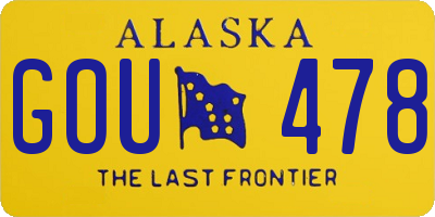 AK license plate GOU478