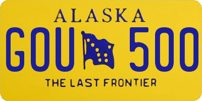 AK license plate GOU500