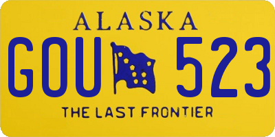 AK license plate GOU523