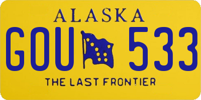 AK license plate GOU533