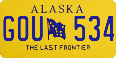 AK license plate GOU534