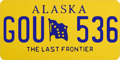 AK license plate GOU536