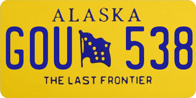 AK license plate GOU538