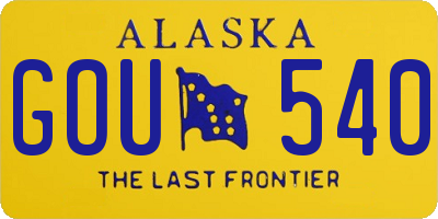 AK license plate GOU540