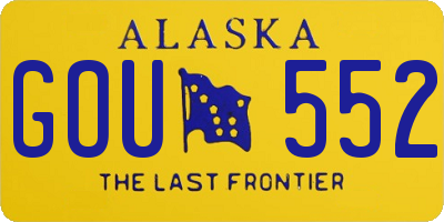 AK license plate GOU552