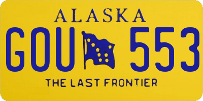AK license plate GOU553