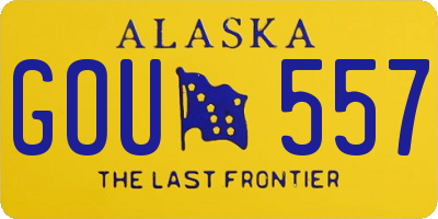 AK license plate GOU557