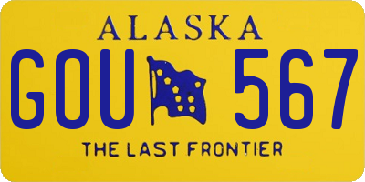 AK license plate GOU567