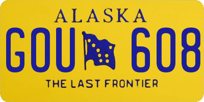 AK license plate GOU608