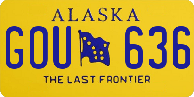 AK license plate GOU636