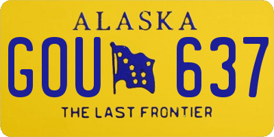 AK license plate GOU637