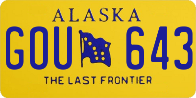 AK license plate GOU643