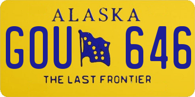 AK license plate GOU646