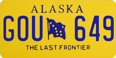 AK license plate GOU649