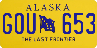 AK license plate GOU653