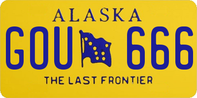 AK license plate GOU666