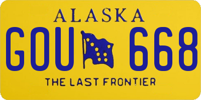 AK license plate GOU668