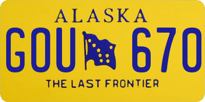 AK license plate GOU670