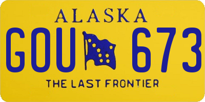 AK license plate GOU673