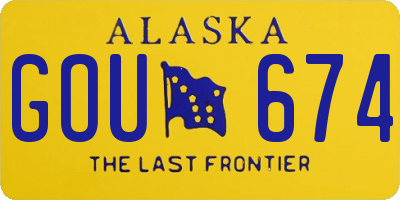 AK license plate GOU674