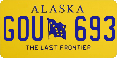 AK license plate GOU693