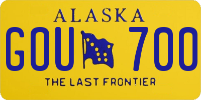 AK license plate GOU700