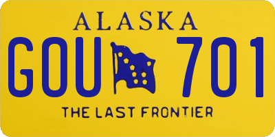 AK license plate GOU701