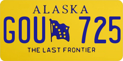AK license plate GOU725