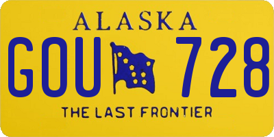 AK license plate GOU728